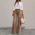 High‑Rise Straight‑Leg Medium Stretch Casual Daily Jeans