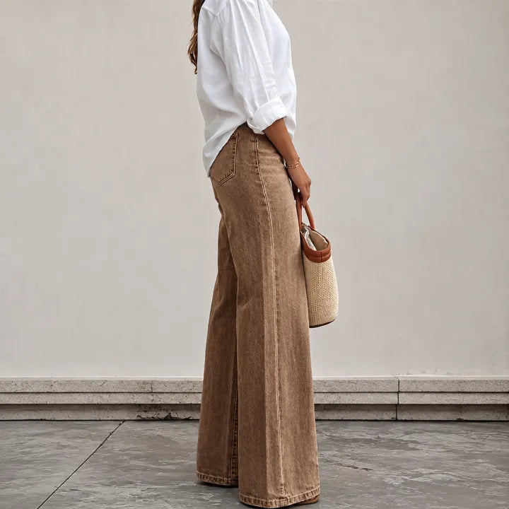 High‑Rise Straight‑Leg Medium Stretch Casual Daily Jeans