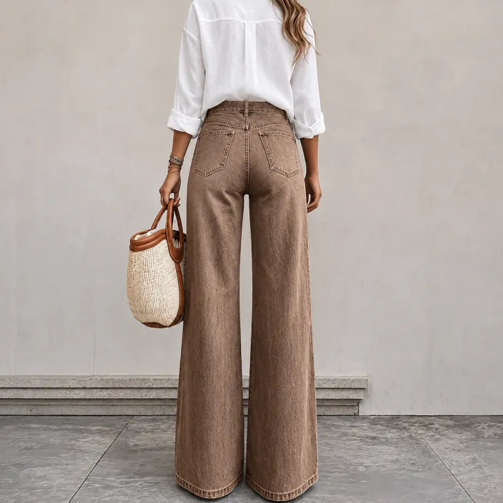 High‑Rise Straight‑Leg Medium Stretch Casual Daily Jeans